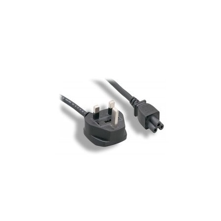 Cable Wholesale England / UK Notebook/Laptop Power Cord with Fuse, BS 1363 to C5, Polarized, VDE Approved, 6 foot 10W1-25406